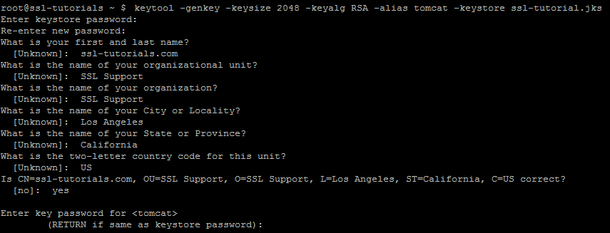 Rainbow arch Deception How to generate a CSR code on Tomcat using keytool – HelpDesk | SSLs.com